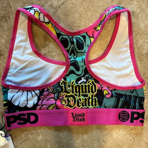LIQUID DEATH X PSD DEATH DRIP SPORTS BRA size S - Picture 2 of 3